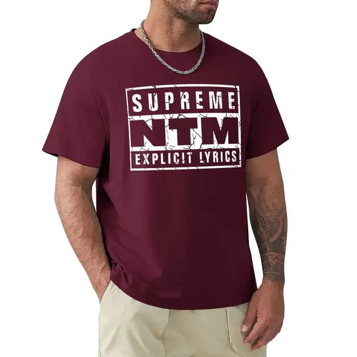 T-shirt court NTM pour hommes, vêtements esthétiques, grande taille, médicaments