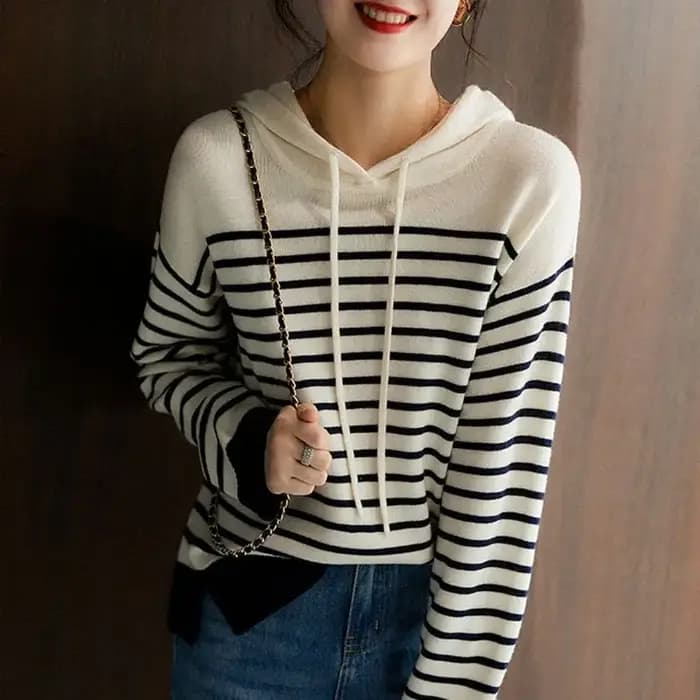 Sweat à capuche rayé pour femmes coton Designer 2025 tendance pas cher Emo haute qualité Y 2k Vintage pull femme hauts