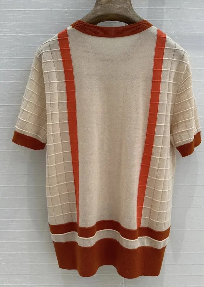 T-shirt tricoté à col rond pour femme