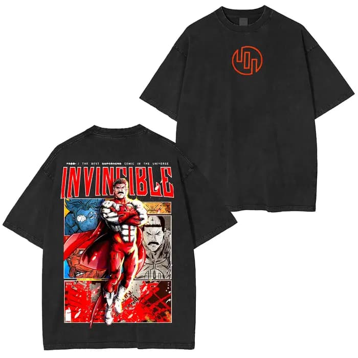 T-shirt Lavé Invincible Nouveau Modèle 2026 – Vêtement Tendance Personnalisé
