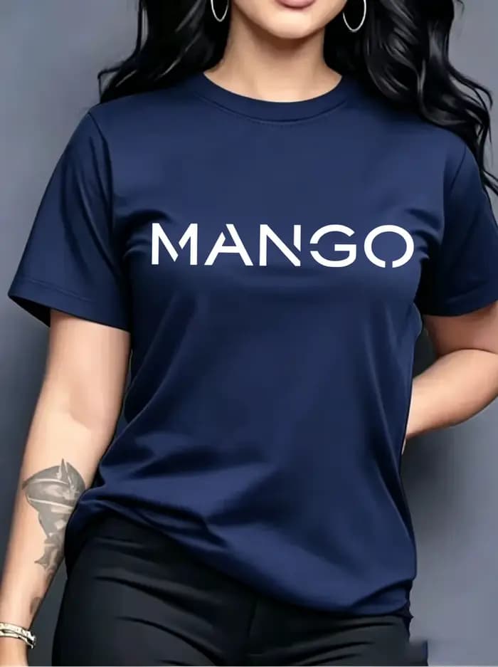 Nouveauté : T-shirts minimalistes pour femmes avec motif graphique MANGO