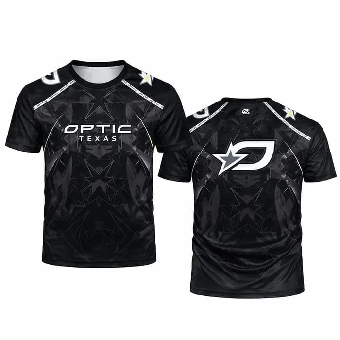 T-shirt de sport en polyester imprimé 3D Optic Texas Esports pour homme et femme