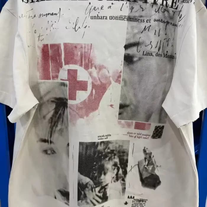 T-shirt imprimé double face pour homme 100 % coton