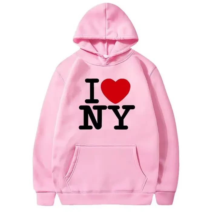 Pull à capuche imprimé I Love New York pour hommes et femmes