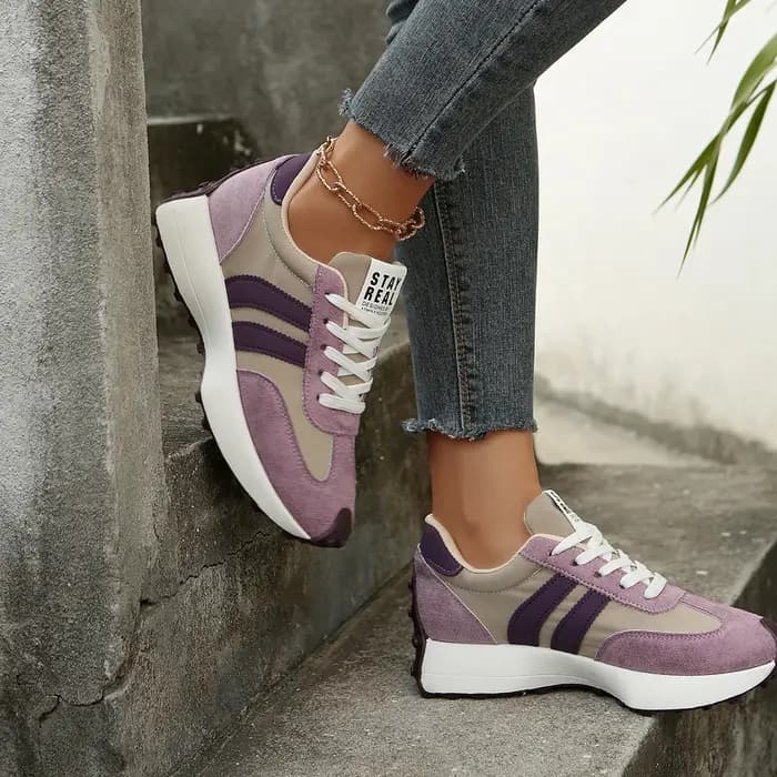 Chaussures de sport rétro color block pour femme