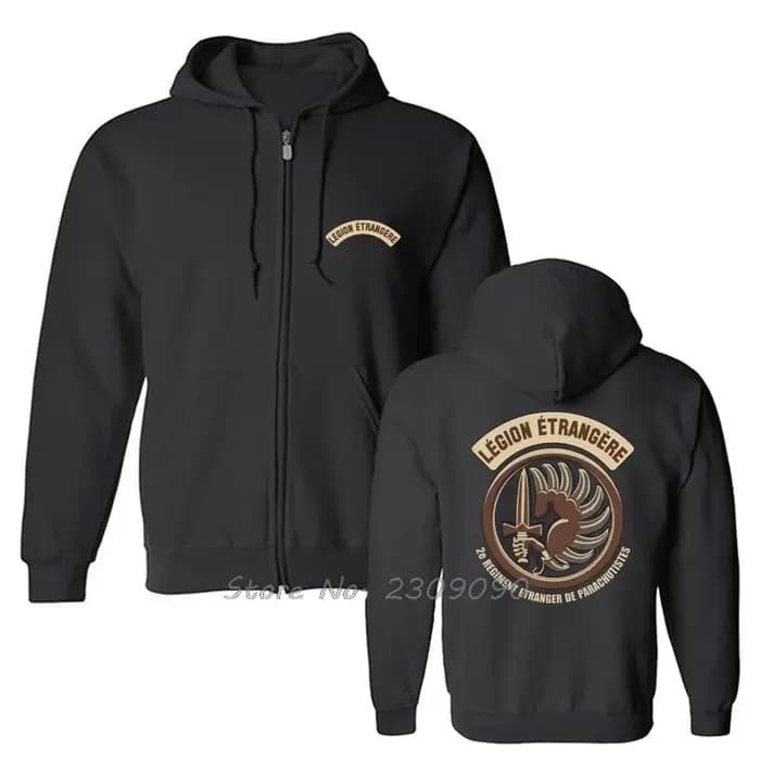 Légion étrangère Etrangere français spécial armée à capuche automne hiver hommes fermeture éclair po