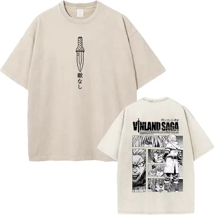 VINLAND SAGA Manga T-shirt graphique Thorfinn Vintage lavé surdimensionné T-shirt hommes femmes vête