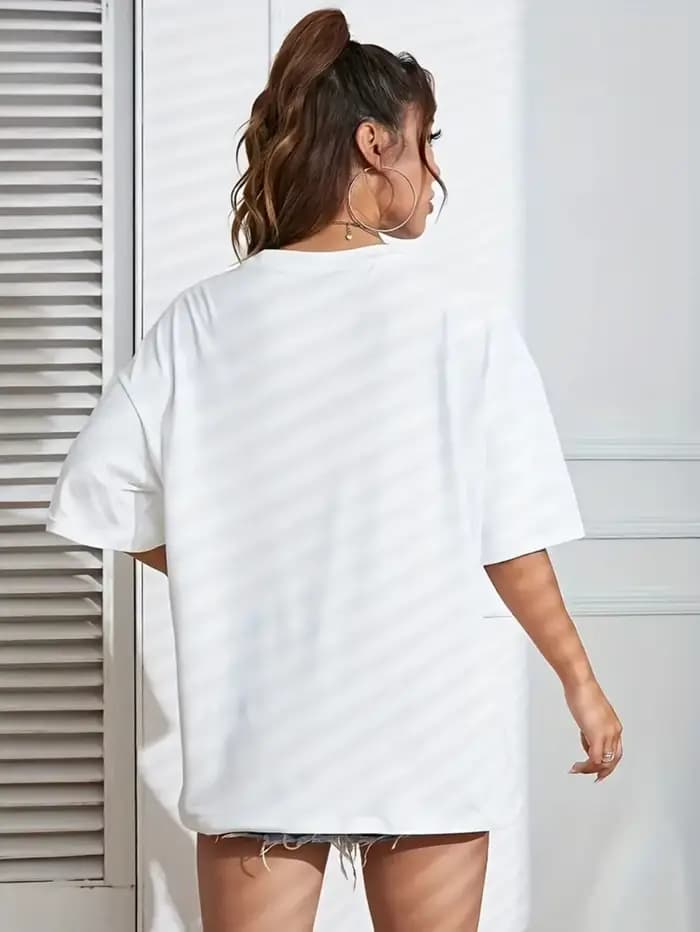 T-shirt grande taille pas mon problème pour femme | Col rond décontracté