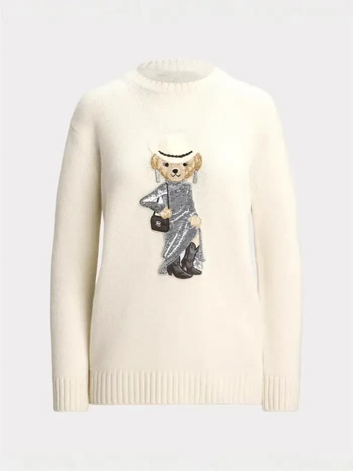 Pull en tricot Lazy Bear pour femme