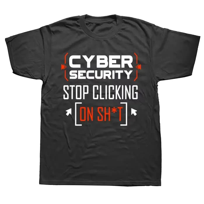 T-shirt en coton à manches courtes Don't Click Hacker pour hommes