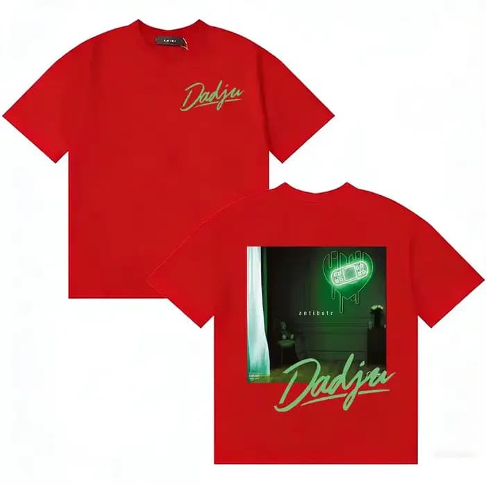 T-shirt du chanteur français Dadju pour hommes, t-shirt en coton imprimé double face de haute qualit