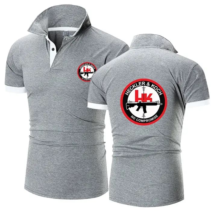 Hk Heckler Koch pas d'arrivée 2025 nouvelle mode Polo hommes décontracté col rabattu à manches courtes été Slim Fit hauts