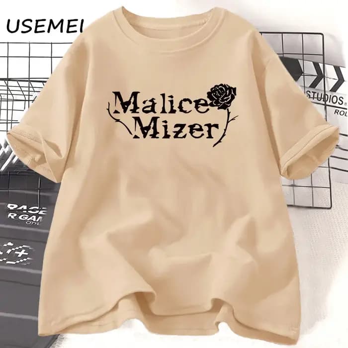 Malice Mizer Rose T-shirt femmes hommes Rock musique graphique T-shirts col rond coton à manches courtes