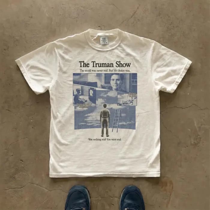 T-shirt The Truman Show avec affiche de film, t-shirt graphique vintage Y2K, t-shirt graphique pour hommes, t-shirts pour l'été, unisexe
