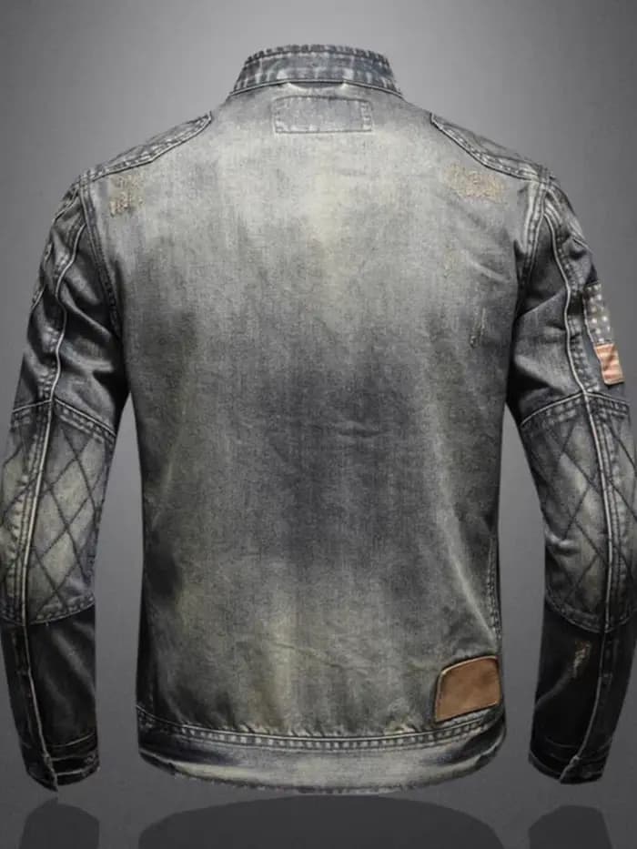 Veste en jean à glissière pour hommes, vêtements de motard à la mode, mode rétro décontractée, équitation debout, beaux médicaments, nouveau, 2024