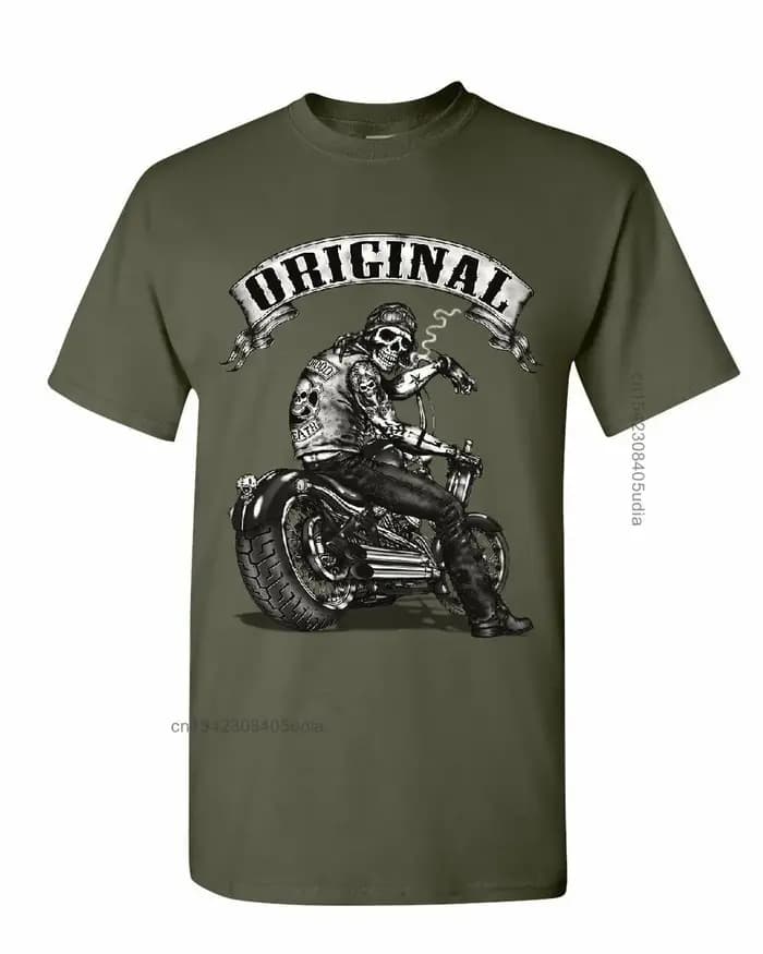 Original motard crâne T-Shirts Ride Or Die Route 66 moto Mc nouveau t-shirt hommes été Design