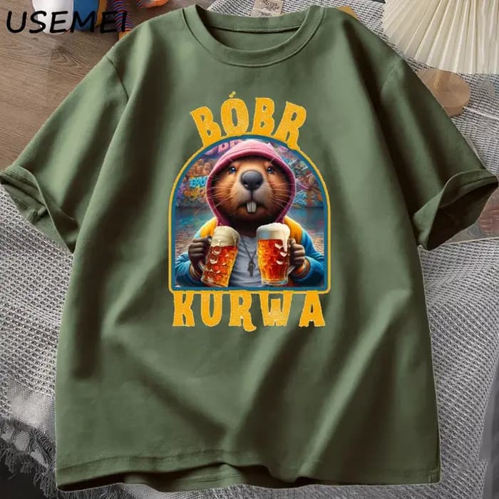 Bóbr Kurwa Gladiator t-shirts pour hommes femmes la gloire de Rome T-Shirt graphique Bober Beaver Boberek
