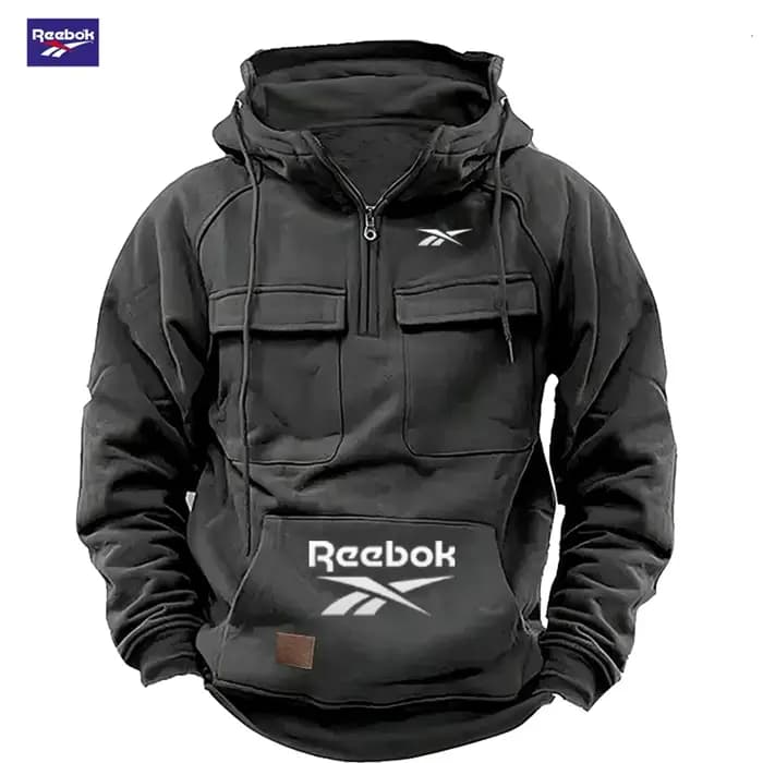 Sweat à capuche Reebok 2026 avec logo et multiples poches - Le choix idéal pour l'automne et l'hiver