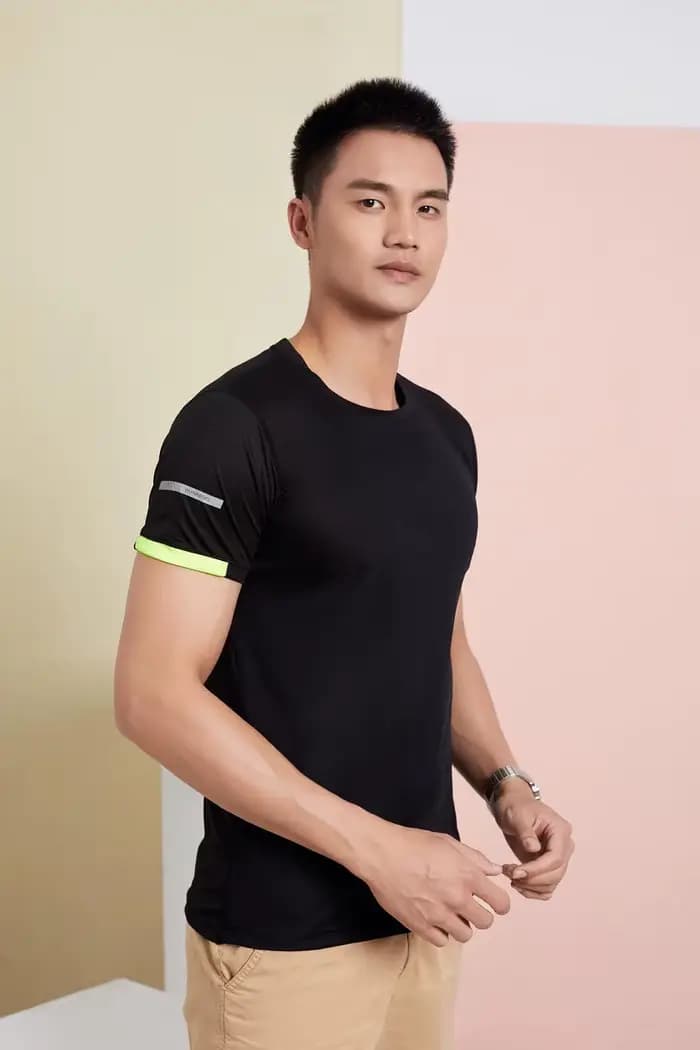 Casual sport t - shirt impression logo vitesse sec respirant stretch été manches courtes broderie personnalisée