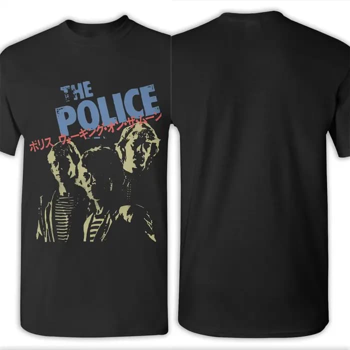 T-shirts imprimés avec l'image du groupe de rock The Police pour hommes et femmes