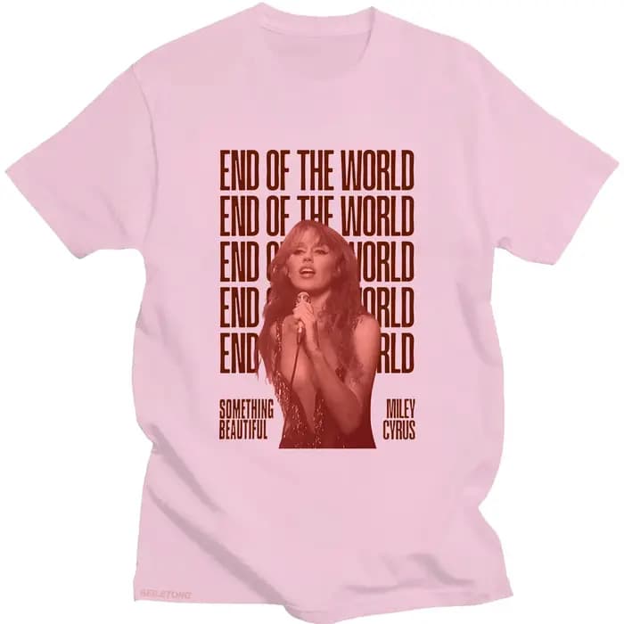 Miley Cyrus fin du monde T-shirt quelque chose belle 2025 impression graphique t-shirts coton