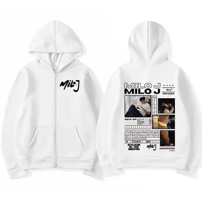 Rappeur Milo J 111 Album Merch sweat à capuche zippé hommes femmes vêtements Vintage Hip Hop fermeture éclair sweats