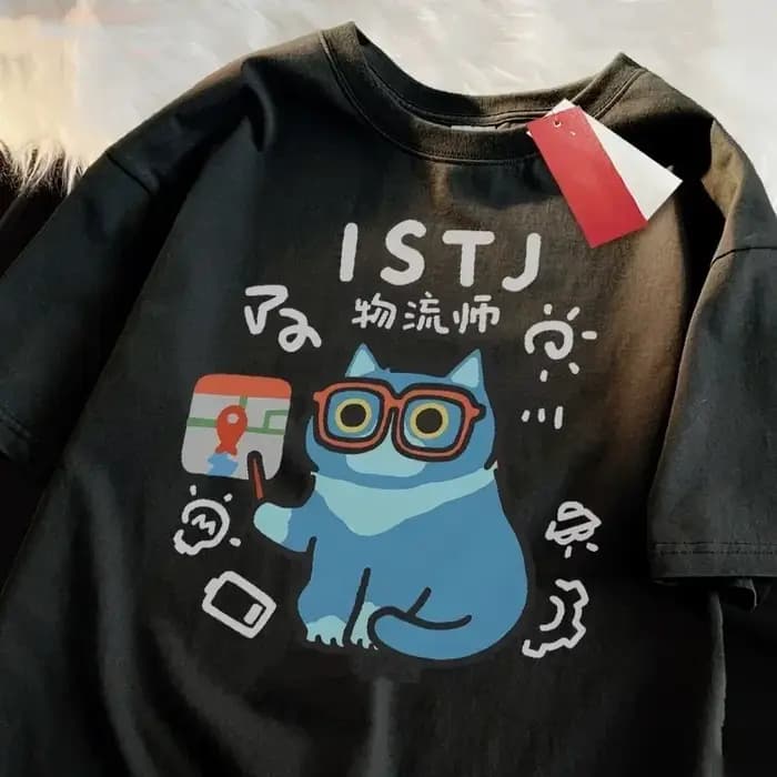 MBTI été et printemps femmes T-Shirts à manches courtes amusant chat T-Shirt respirant doux mode dessus frais rue