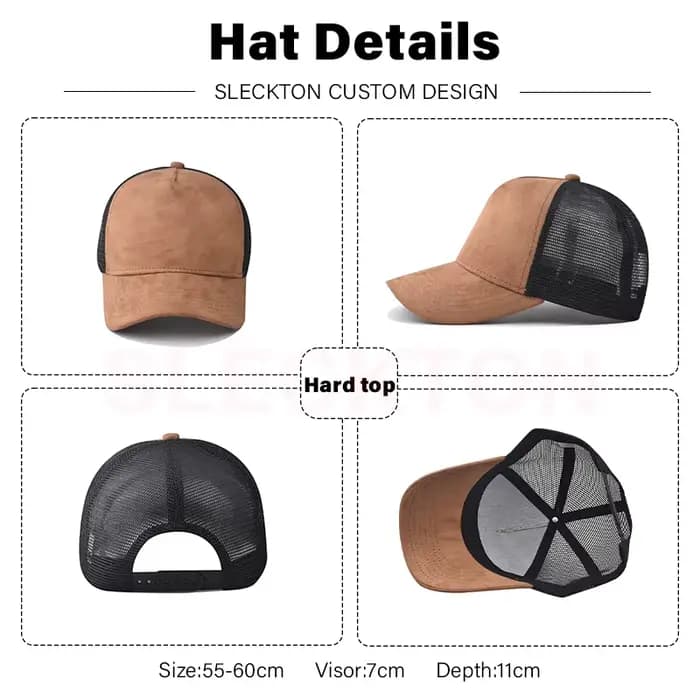 SLECKTON Logo personnalisé haute qualité daim maille Baseball chapeau lettre broderie marque conception en plein air Sport casquette en gros mode