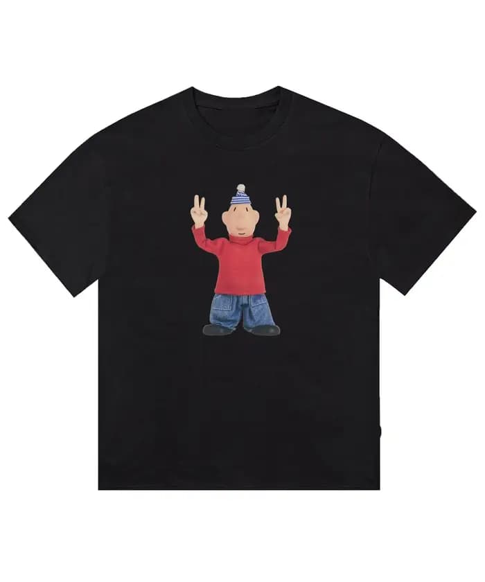 T-shirt à motif imprimé de personnages de dessins animés amusants