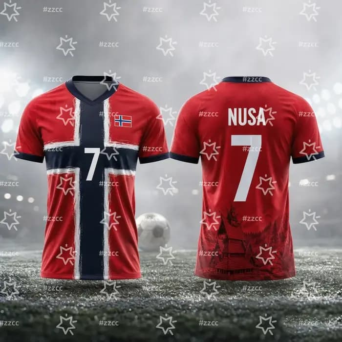 Maillot de football de l'équipe nationale norvégienne 2026 – Tenue de match et d'entraînement – T-shirt sport d'été