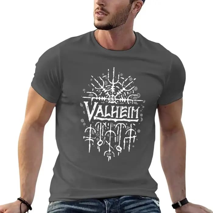 Valheim T-Shirt t-shirts drôles coton homme T-Shirt concepteur T-Shirt