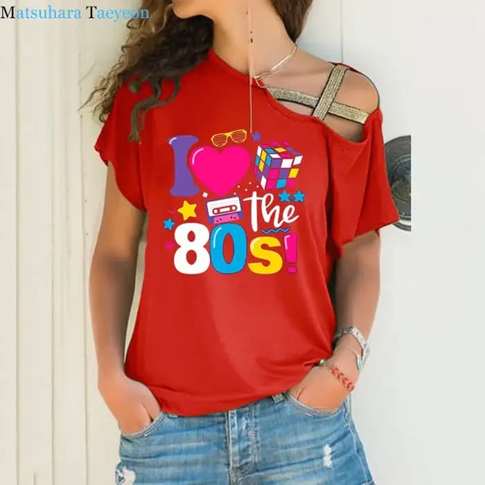 J'aime les 80 t-shirt pour les femmes fête drôle Vintage t-shirts meilleur cadeau hauts