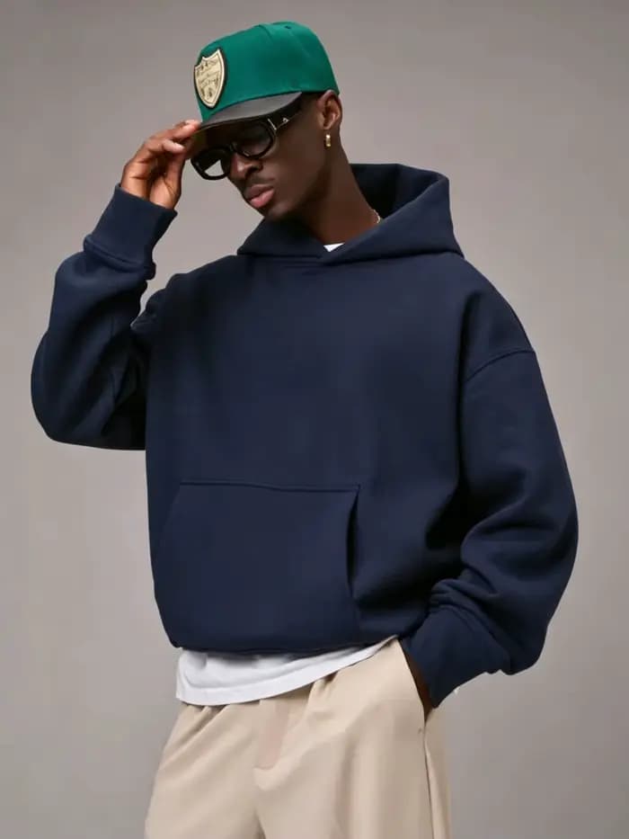Sweat à capuche oversize uni pour homme