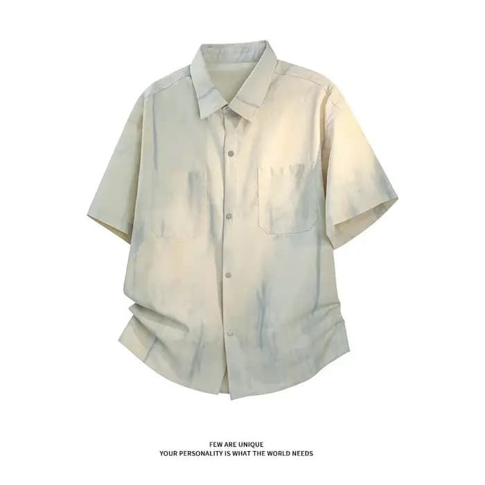 Chemise décontractée tie-dye à manches courtes pour homme