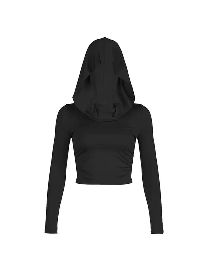 Haut court à capuche pour femmes
