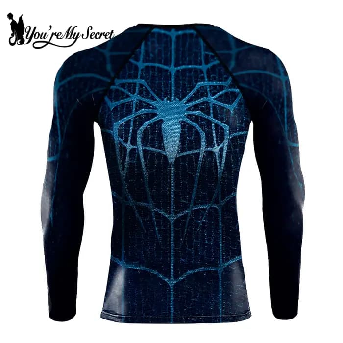 T-shirt de compression imprimé araignée pour hommes