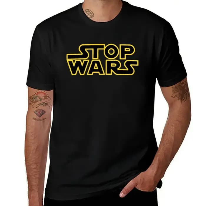 T-shirt grande taille pour hommes et enfants, édition limitée, design STOP WARS, t-shirts unisexes c