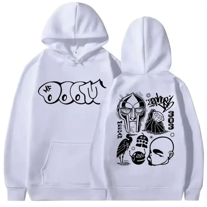 Rappeur Mf Doom Madvillain métal visage graphique imprimé sweat à capuche hommes femmes Hip Hop mode