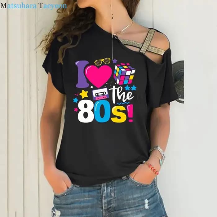 J'aime les 80 t-shirt pour les femmes fête drôle Vintage t-shirts meilleur cadeau hauts et t-shirts