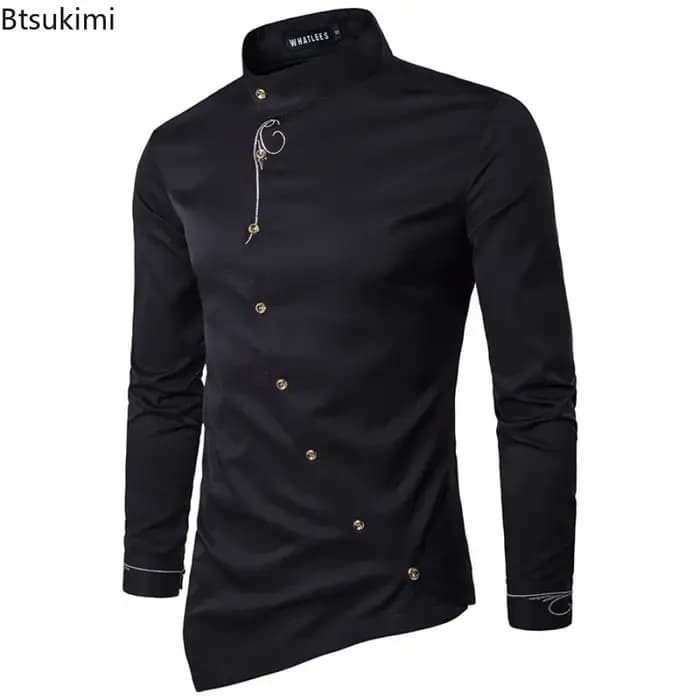 Chemise habillée homme 2026 à boutons obliques