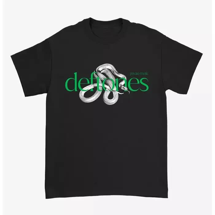 T-Shirt en coton avec image de la bande de musique Private Music Snake Deftones, Streetwear d'été po