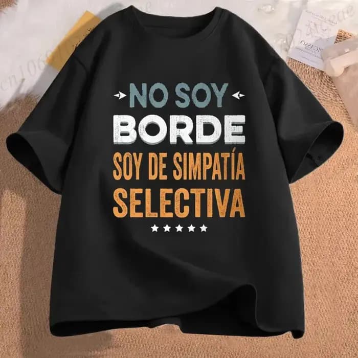 T-shirt No Soy Borde Soy De Simpatía drôle espagnol Introverts cadeau Geek T-shirts pour femmes homm