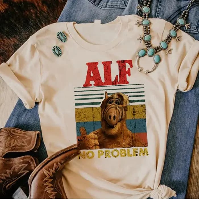 T-shirt Alf Manga pour femmes, streetwear, vêtements de créateurs