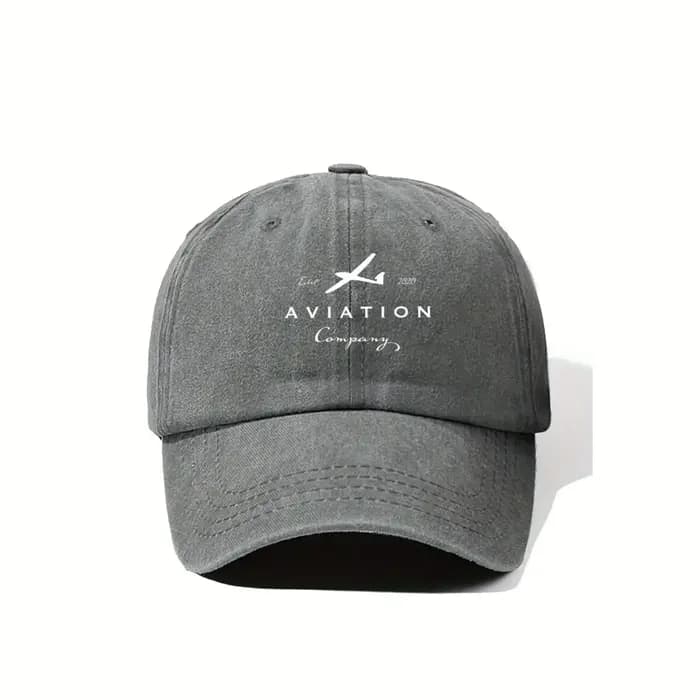 Casquette de baseball tendance Esar Aviation Company avec logo, design souple, style streetwear, tis