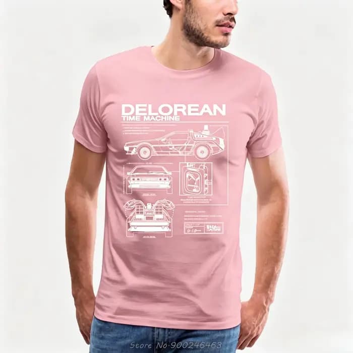 T-shirt imprimé Back To The Future Delorean Schematic pour hommes