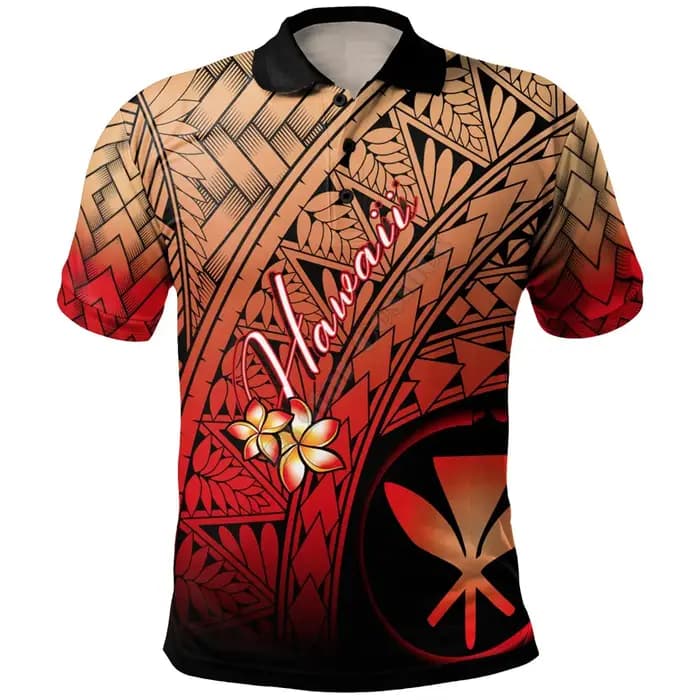 Hawaii polynésien Polo Plumeria tatouage Tribal 3D imprimé