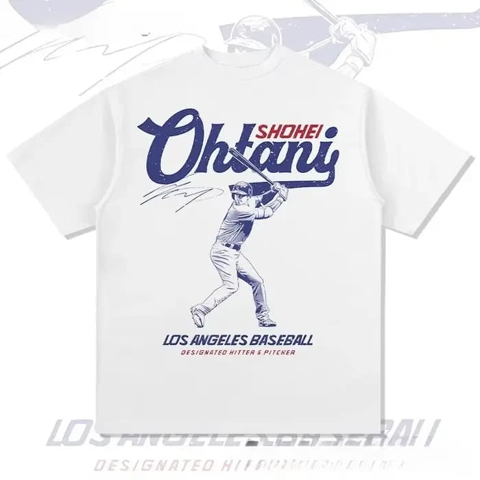 T-shirt décontracté Shohei Ohtani coton T-shirt étoile de Baseball haute rue T-shirt haut respirant