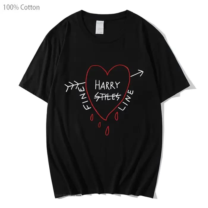 Happy Fine Line Print T-Shirts Harry Styles traiter les gens gentillesse chemises à la mode femmes t-shirt hommes