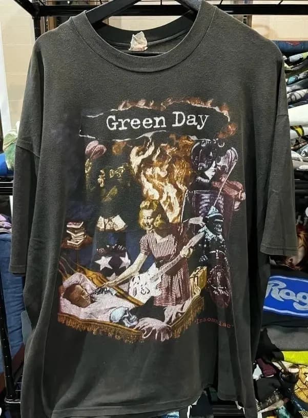 Green Day Insomniac Retro Rock Band T-shirt noir unisexe pour hommes et femmes, t-shirts graphiques,