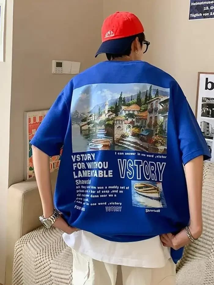 T-Shirt à Manches Courtes en Coton pour Homme